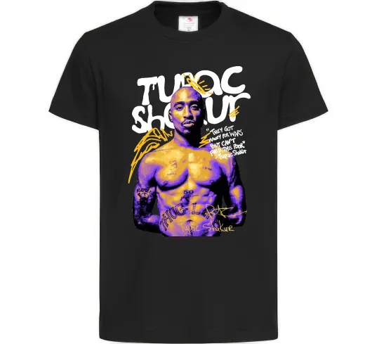Дитяча футболка Tupac Shakur they got money Чорний фото