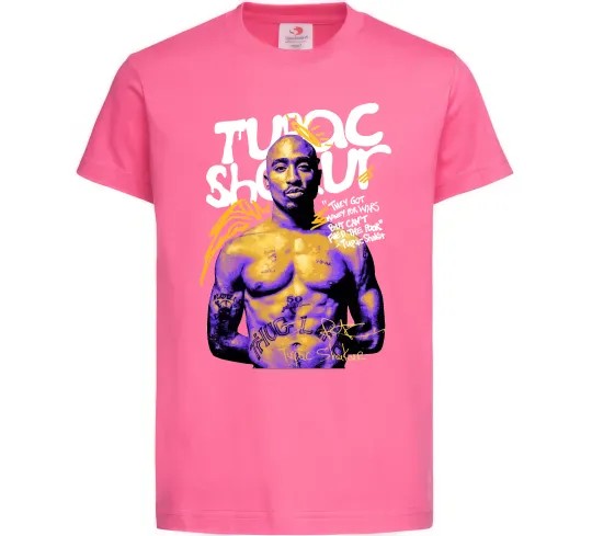 Дитяча футболка Tupac Shakur they got money Яскраво-рожевий фото