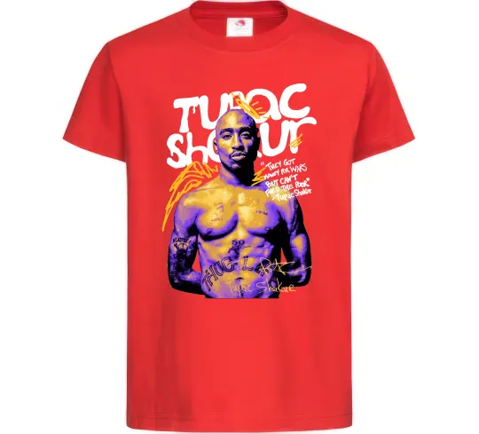 Дитяча футболка Tupac Shakur they got money Червоний фото