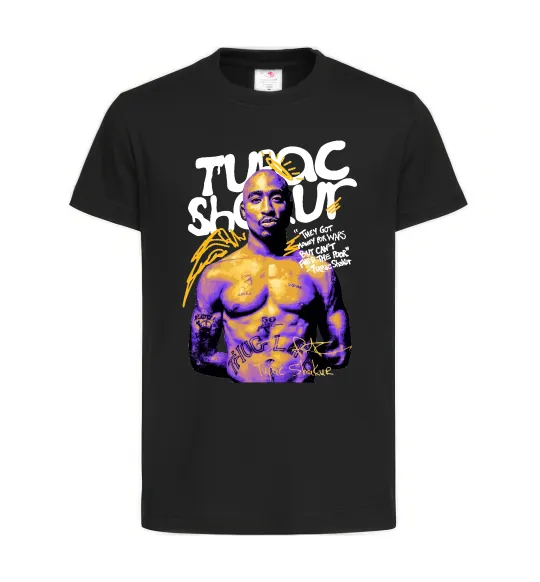 Дитяча футболка Tupac Shakur they got money Чорний фото