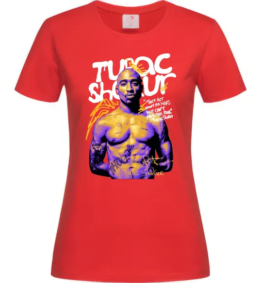 Женская футболка Tupac Shakur they got money Красный фото