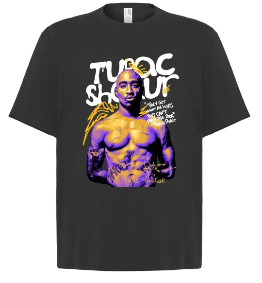 Футболка Оверсайз Tupac Shakur they got money Черный фото