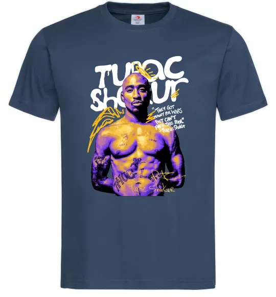Мужская футболка Tupac Shakur they got money Темно-синий фото