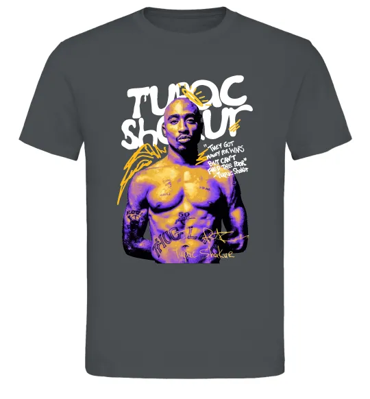 Мужская футболка Tupac Shakur they got money Графит фото