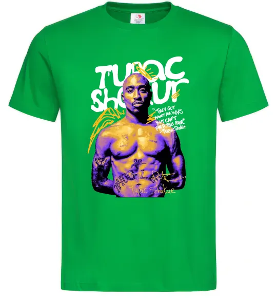 Мужская футболка Tupac Shakur they got money Зеленый фото