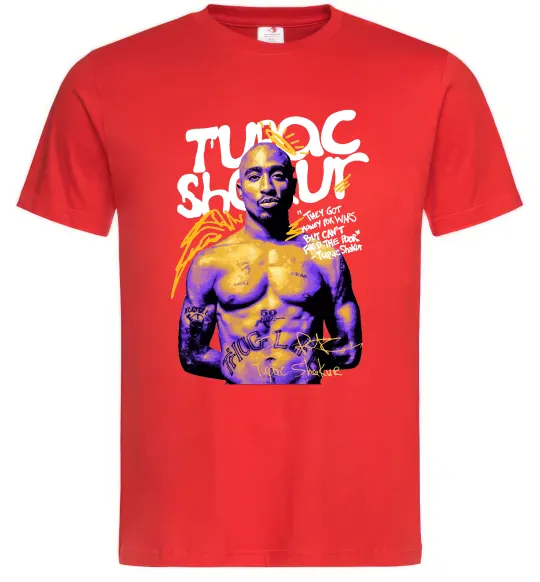 Мужская футболка Tupac Shakur they got money Красный фото