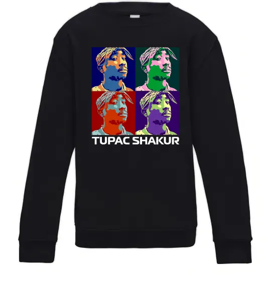 Дитячий світшот Тупак Шакур арт Чорний фото