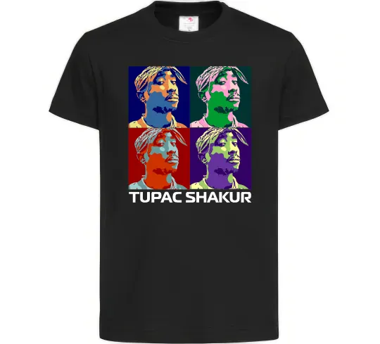 Дитяча футболка Тупак Шакур арт Чорний фото