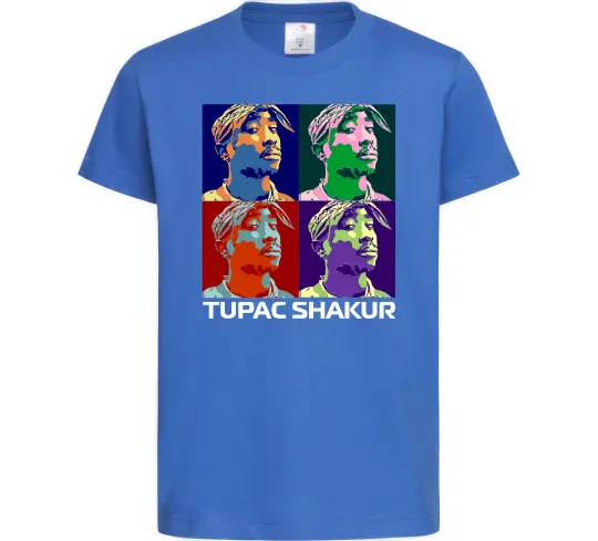Дитяча футболка Тупак Шакур арт Яскраво-синій фото