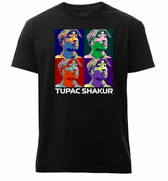 Чоловіча преміум футболка Тупак Шакур арт Чорний фото