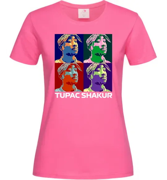 Женская футболка Тупак Шакур арт Ярко-розовый фото