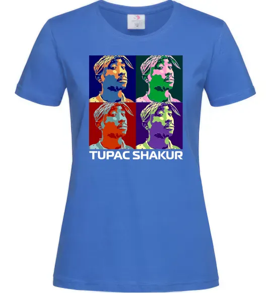 Женская футболка Тупак Шакур арт Ярко-синий фото