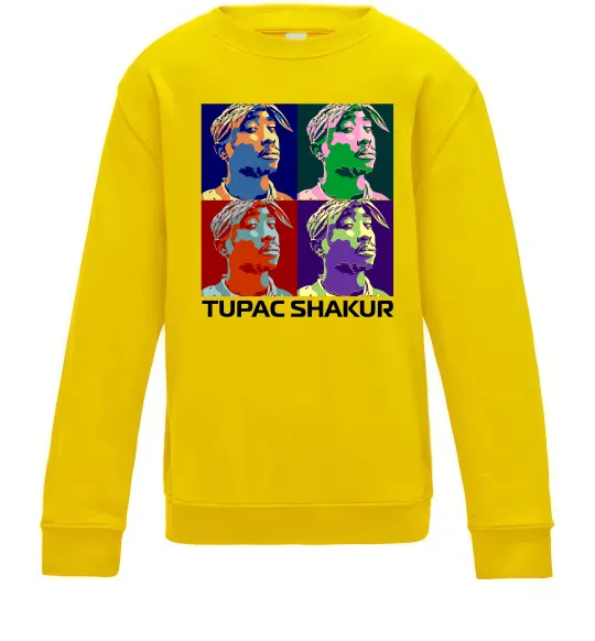 Дитячий світшот Тупак Шакур арт Сонячно жовтий фото