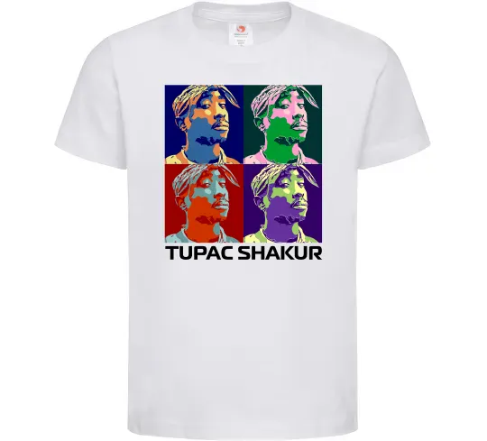 Дитяча футболка Тупак Шакур арт Білий фото
