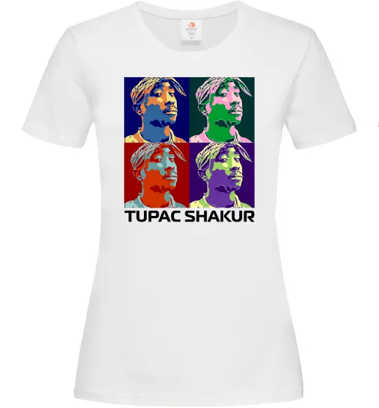 Женская футболка Тупак Шакур арт Белый фото