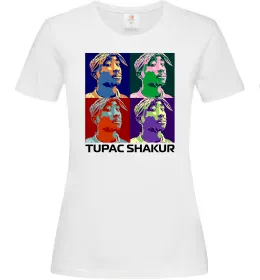 Женская футболка Тупак Шакур арт Белый фото