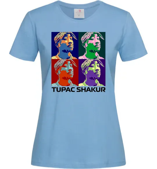 Женская футболка Тупак Шакур арт Голубой фото