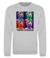 Свитшот Тупак Шакур арт Серый меланж фото
