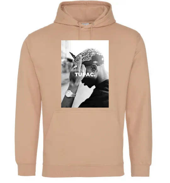 Женская толстовка (худи) 2PAC Shakur Песочный фото