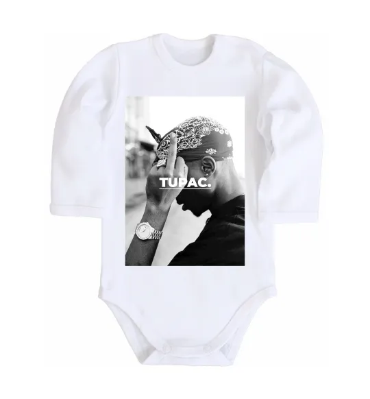 Детский боди 2PAC Shakur Белый фото