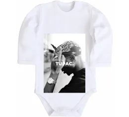 Детский боди 2PAC Shakur Белый фото