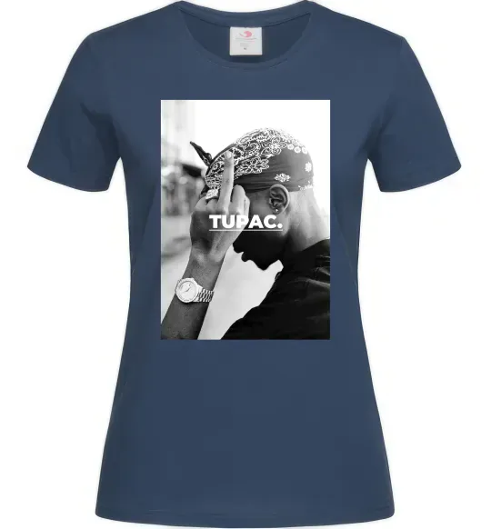 Женская футболка 2PAC Shakur Темно-синий фото