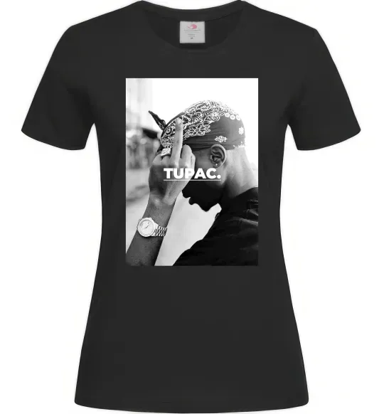 Женская футболка 2PAC Shakur Черный фото