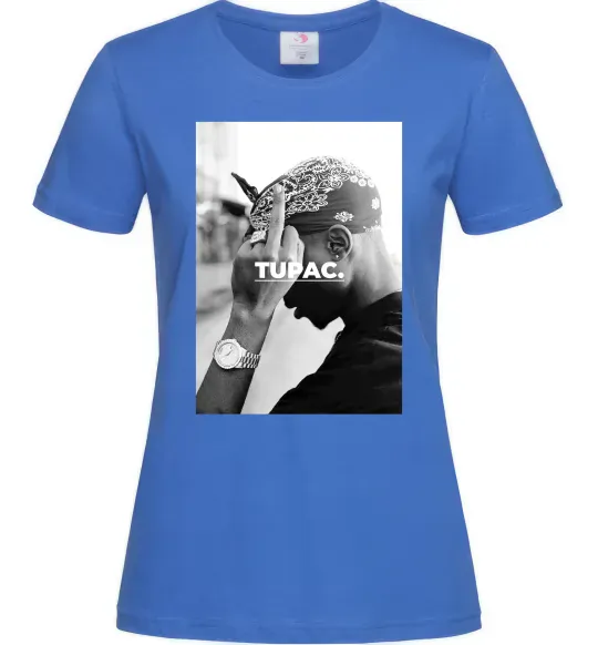 Женская футболка 2PAC Shakur Ярко-синий фото