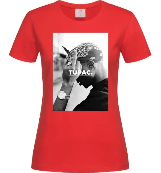 Женская футболка 2PAC Shakur Красный фото