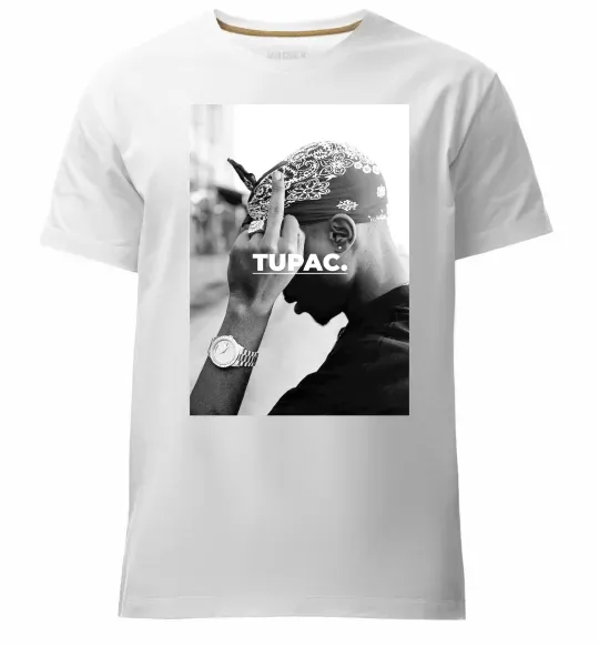 Чоловіча преміум футболка 2PAC Shakur Білий фото
