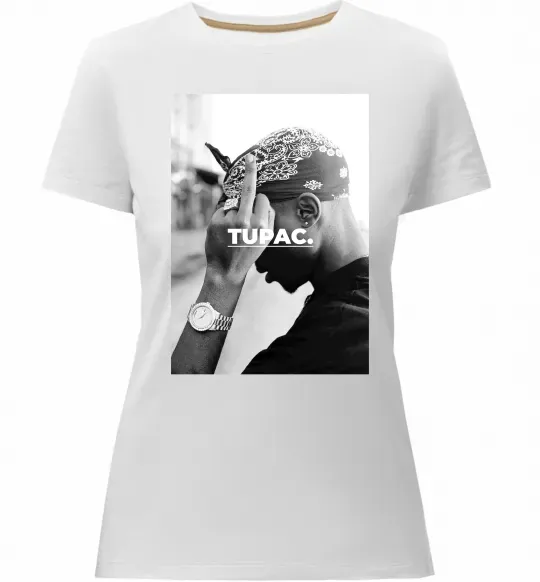 Жіноча преміум футболка 2PAC Shakur Білий фото