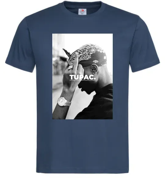 Мужская футболка 2PAC Shakur Темно-синий фото