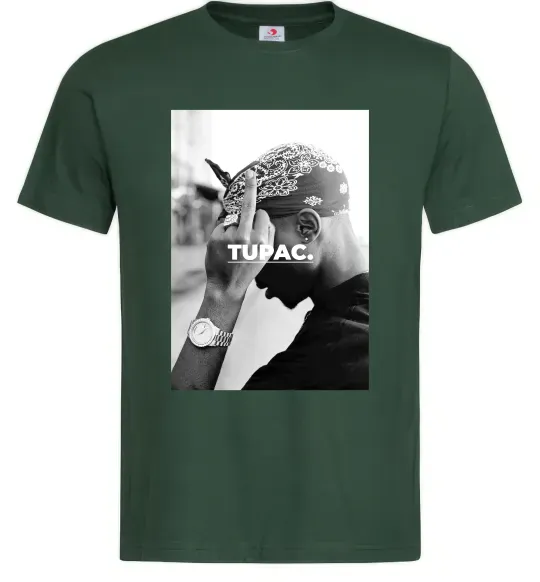 Мужская футболка 2PAC Shakur Темно-зеленый фото