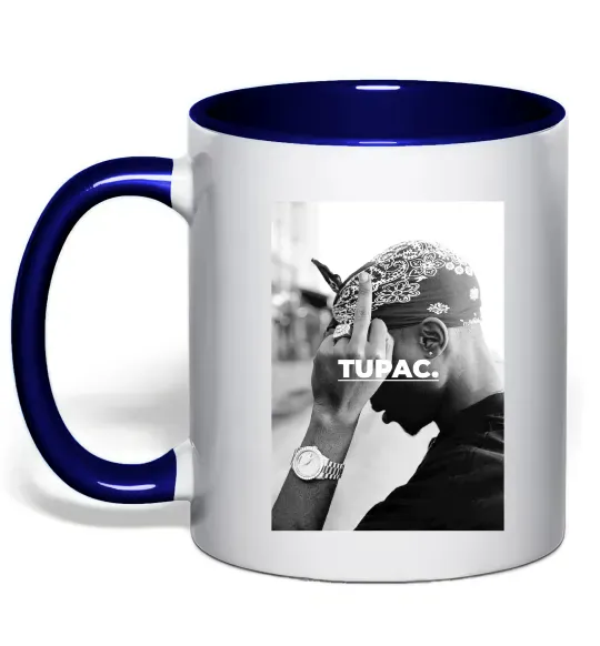 Чашка с цветной ручкой 2PAC Shakur Глубокий темно-синий фото