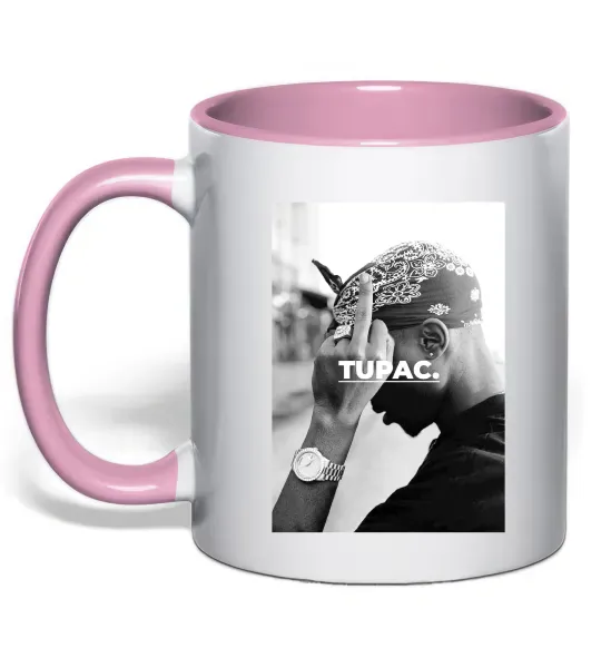 Чашка с цветной ручкой 2PAC Shakur Нежно розовый фото