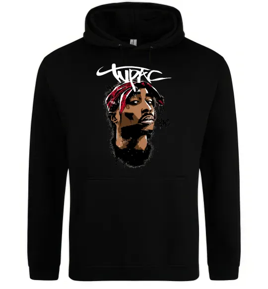 Чоловіча толстовка (худі) 2PAC graffiti Чорний фото