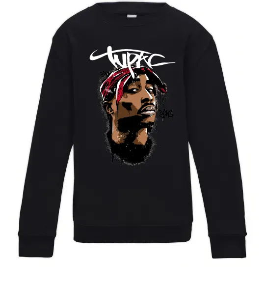 Детский Свитшот 2PAC graffiti Черный фото