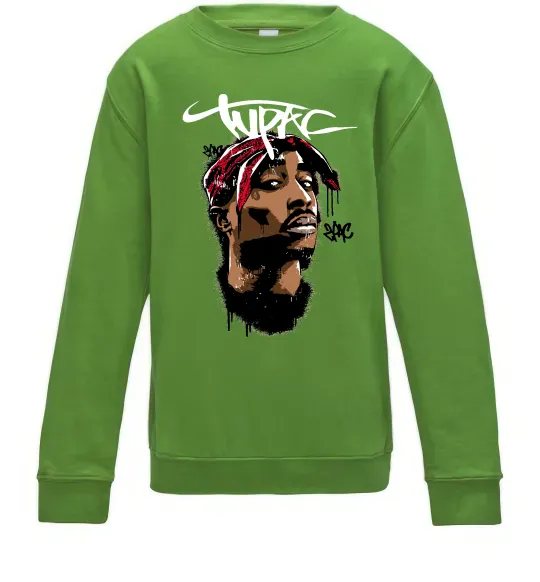 Детский Свитшот 2PAC graffiti Лаймовый фото