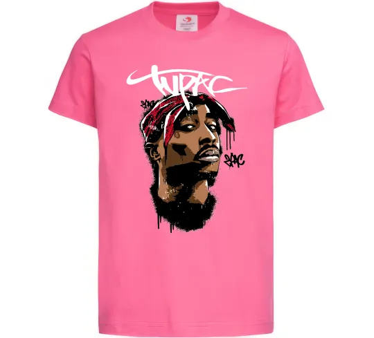 Дитяча футболка 2PAC graffiti Яскраво-рожевий фото