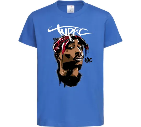 Дитяча футболка 2PAC graffiti Яскраво-синій фото