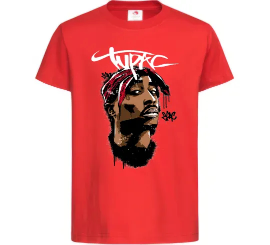 Дитяча футболка 2PAC graffiti Червоний фото