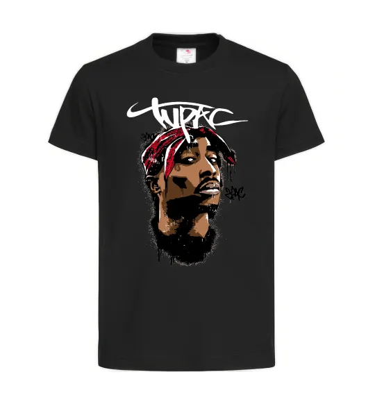 Дитяча футболка 2PAC graffiti Чорний фото