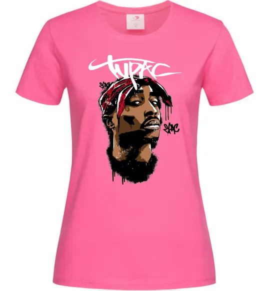 Женская футболка 2PAC graffiti Ярко-розовый фото