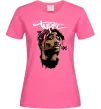 Женская футболка 2PAC graffiti Ярко-розовый фото