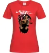 Женская футболка 2PAC graffiti Красный фото