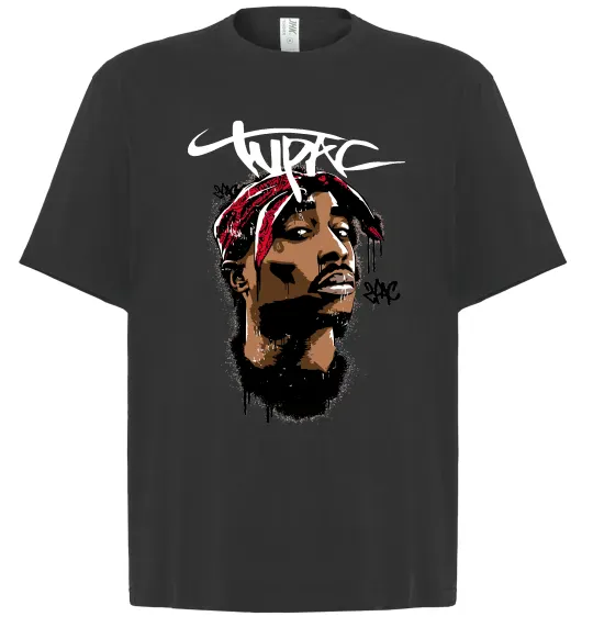 Футболка Оверсайз 2PAC graffiti Черный фото