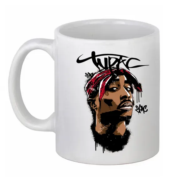 Чашка керамическая 2PAC graffiti Белый фото