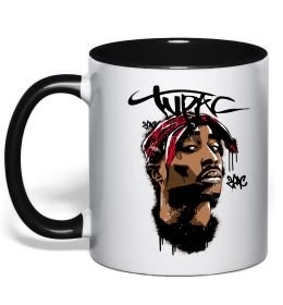 Чашка с цветной ручкой 2PAC graffiti