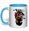 Чашка с цветной ручкой 2PAC graffiti Голубой фото