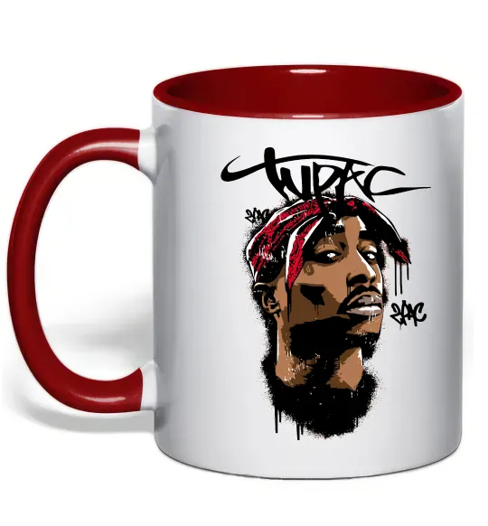 Чашка с цветной ручкой 2PAC graffiti Красный фото